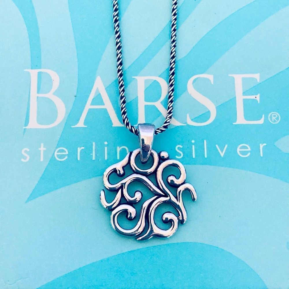 Barse Sterling Silver Scroll Pendant Chain Necklace